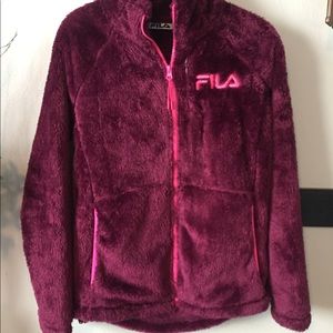 Fila fuzzy zip up jacket